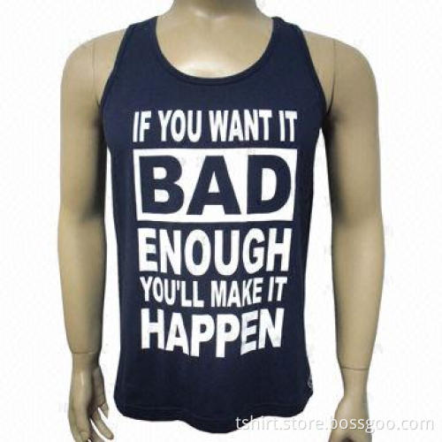 Men summer deep blue printed vest